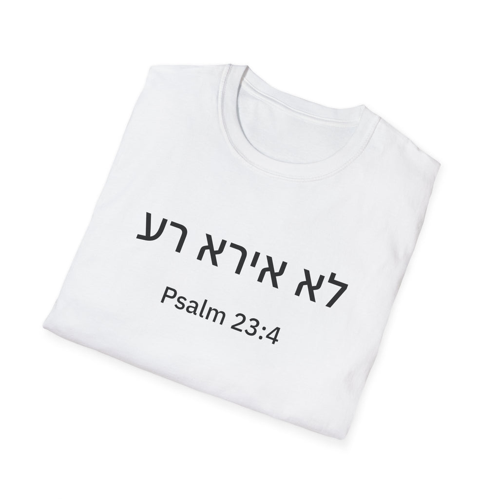 I will fear no evil- in hebrew unisex T-Shirt