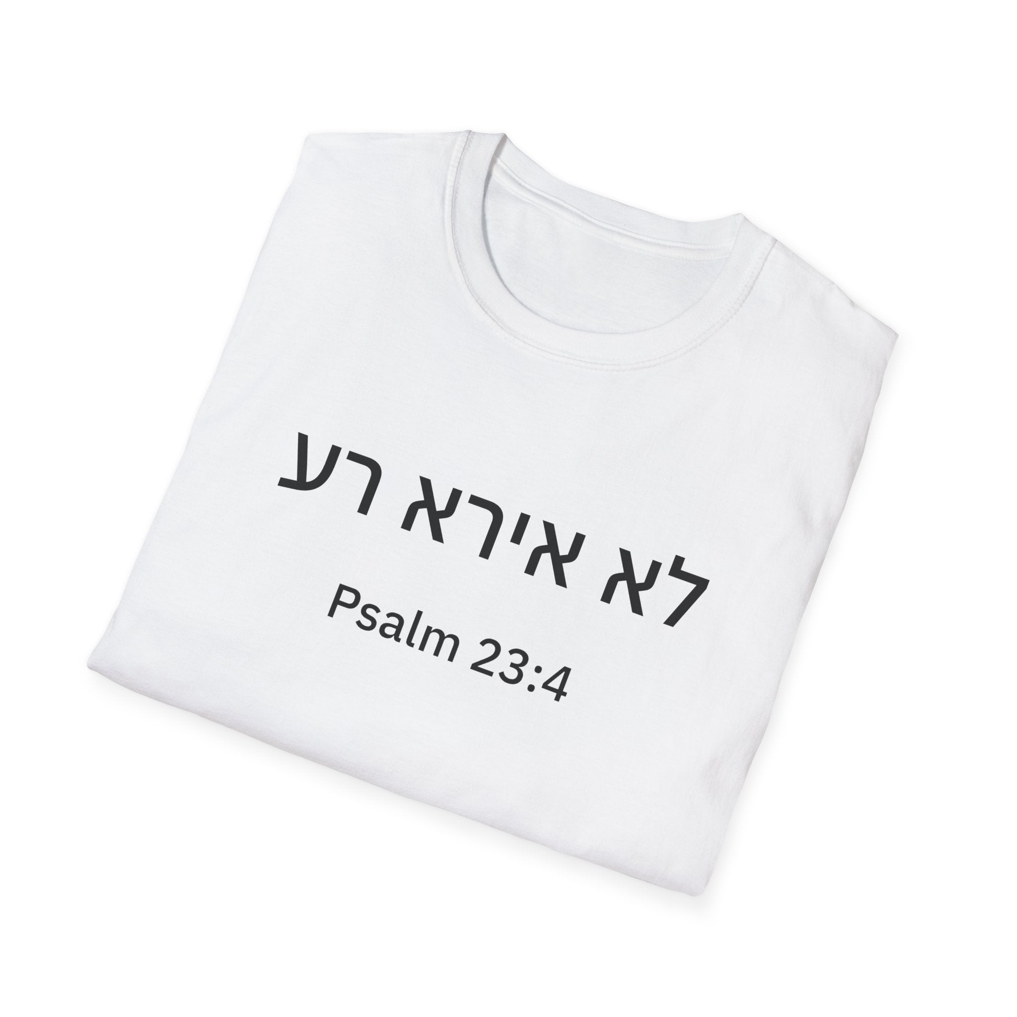 I will fear no evil- in hebrew unisex T-Shirt