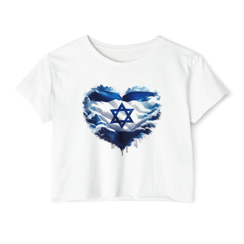 Dance On, Live On, Israeli Flag Heart Womans Crop Top