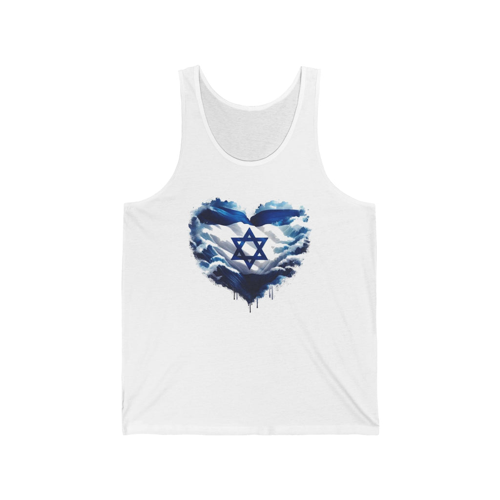 Dance On, Live On Israeli Flag Heart Tank Top unisex