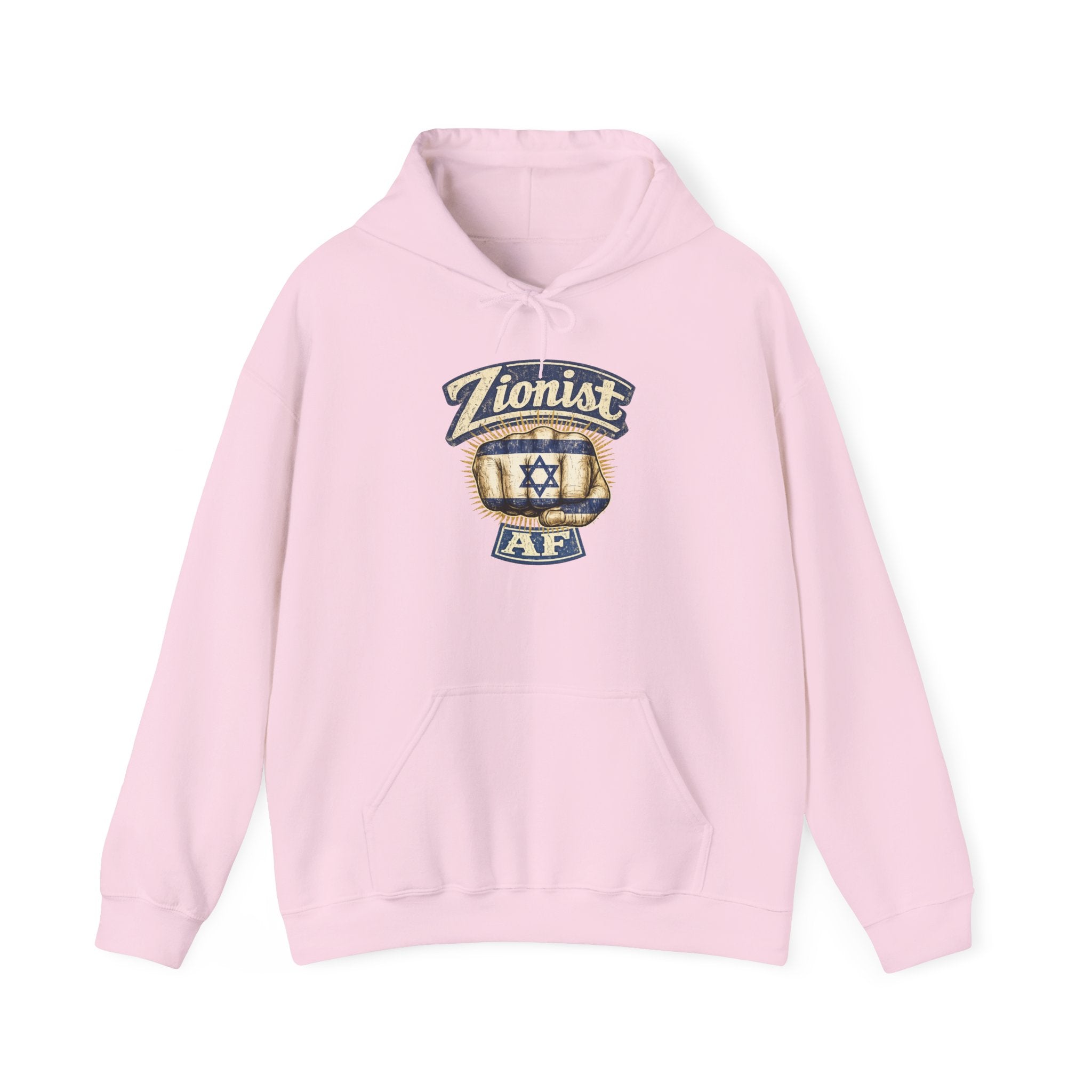 Zionist AF Hoodie | Israel Flag Star Emblem Hooded Sweatshirt