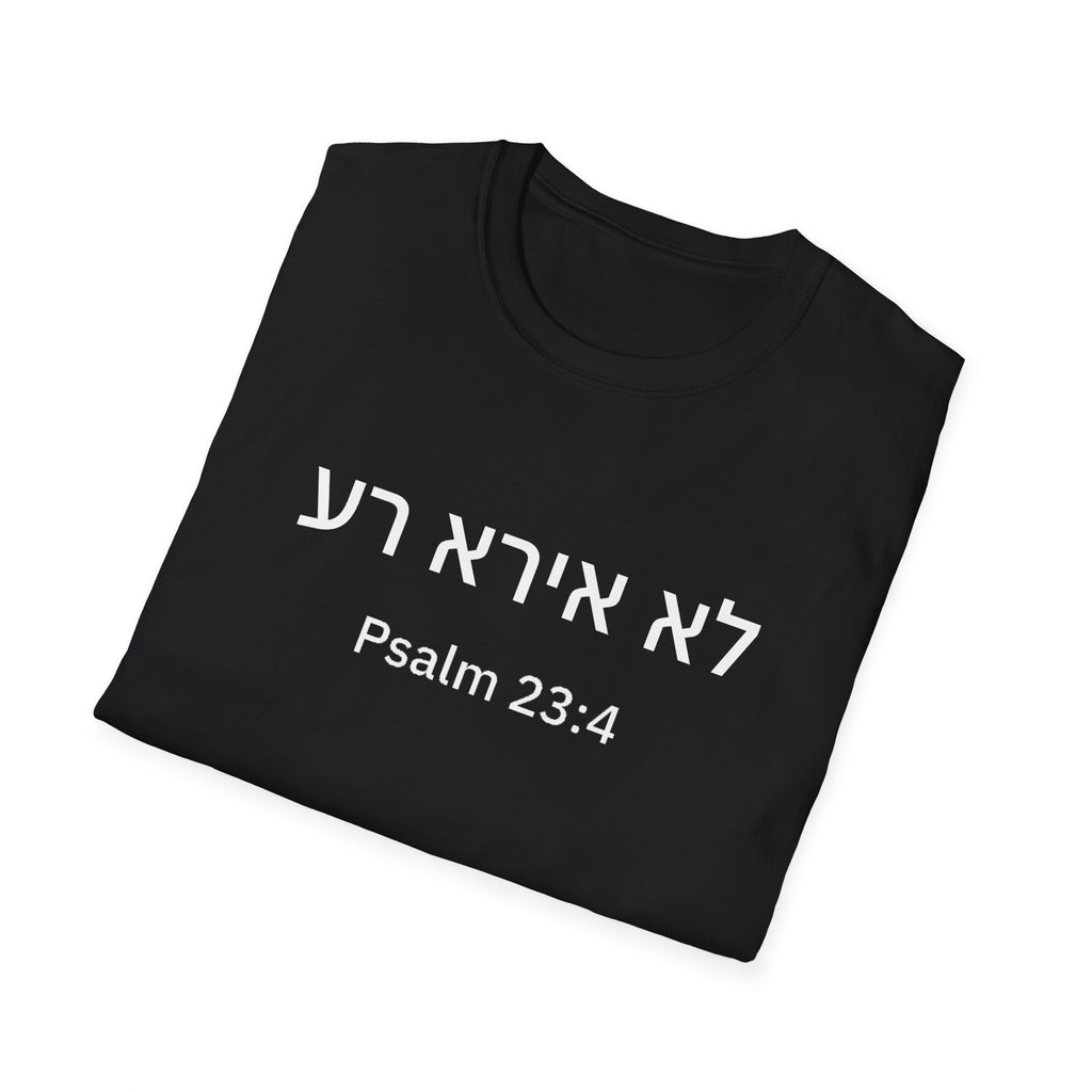 I will fear no evil- in hebrew unisex T-Shirt