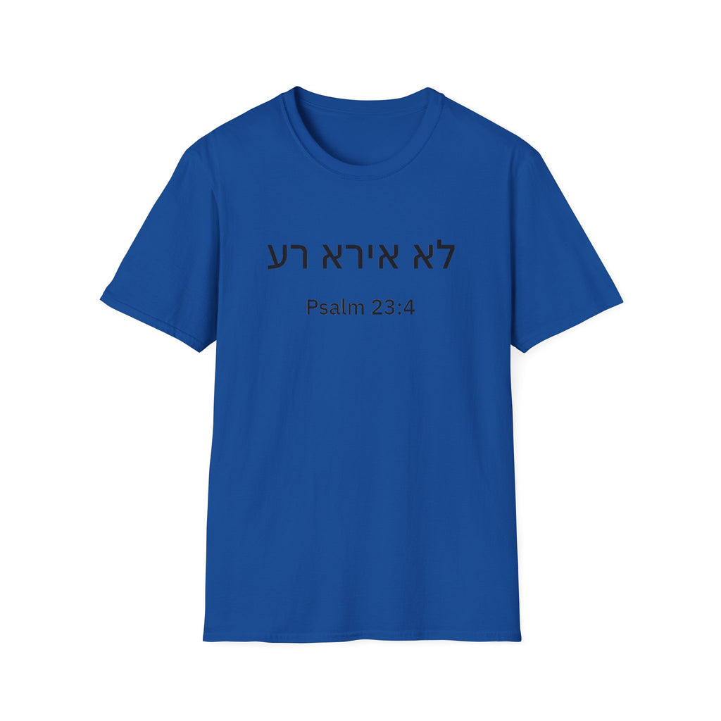 I will fear no evil- in hebrew unisex T-Shirt
