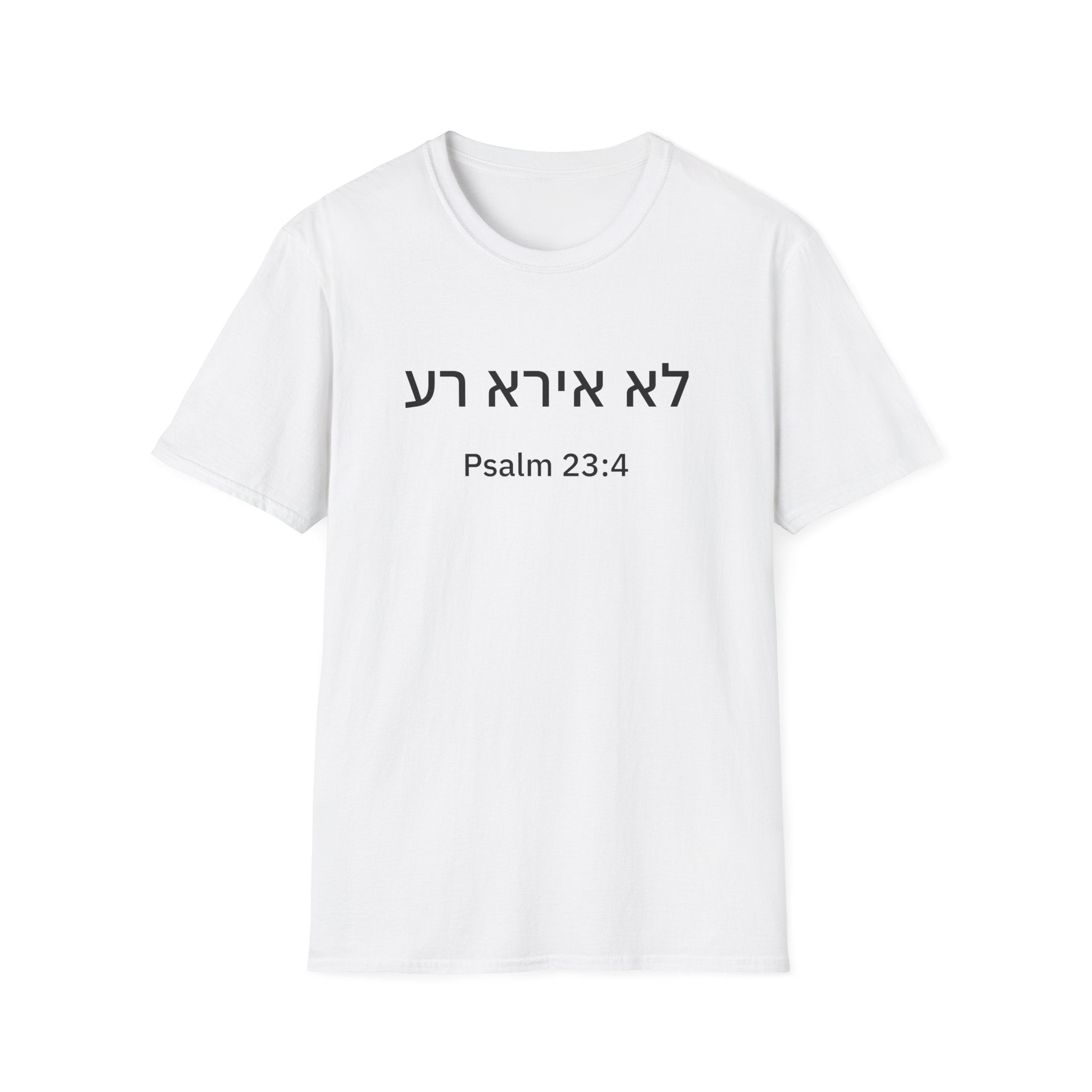 I will fear no evil- in hebrew unisex T-Shirt
