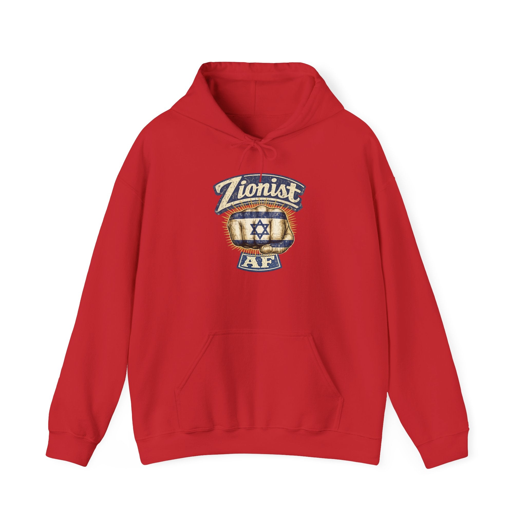 Zionist AF Hoodie | Israel Flag Star Emblem Hooded Sweatshirt