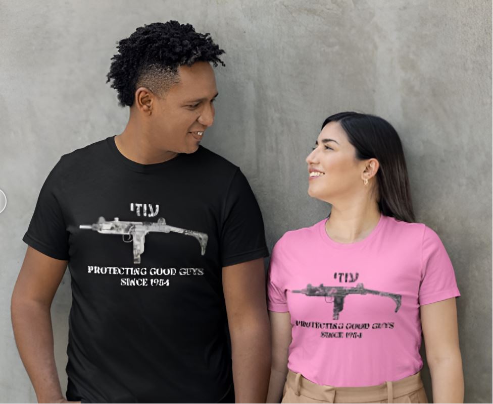 Uzi protecting good guys Unisex Cotton Tee