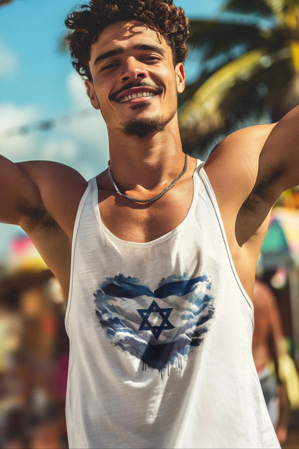 Dance On, Live On Israeli Flag Heart Tank Top unisex